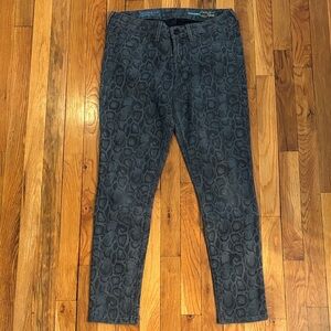 Snake print Dark Wash Jeans